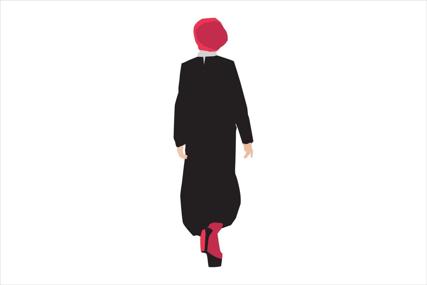 Vector illustration of muslim women walking on the sidewalk