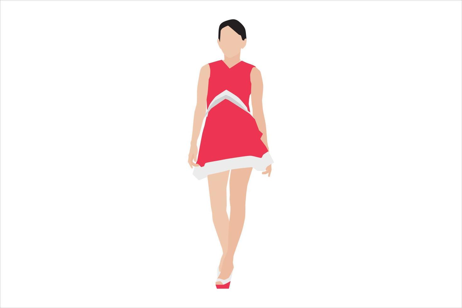 Ilustración vectorial de mujeres elegantes caminando por la acera vector