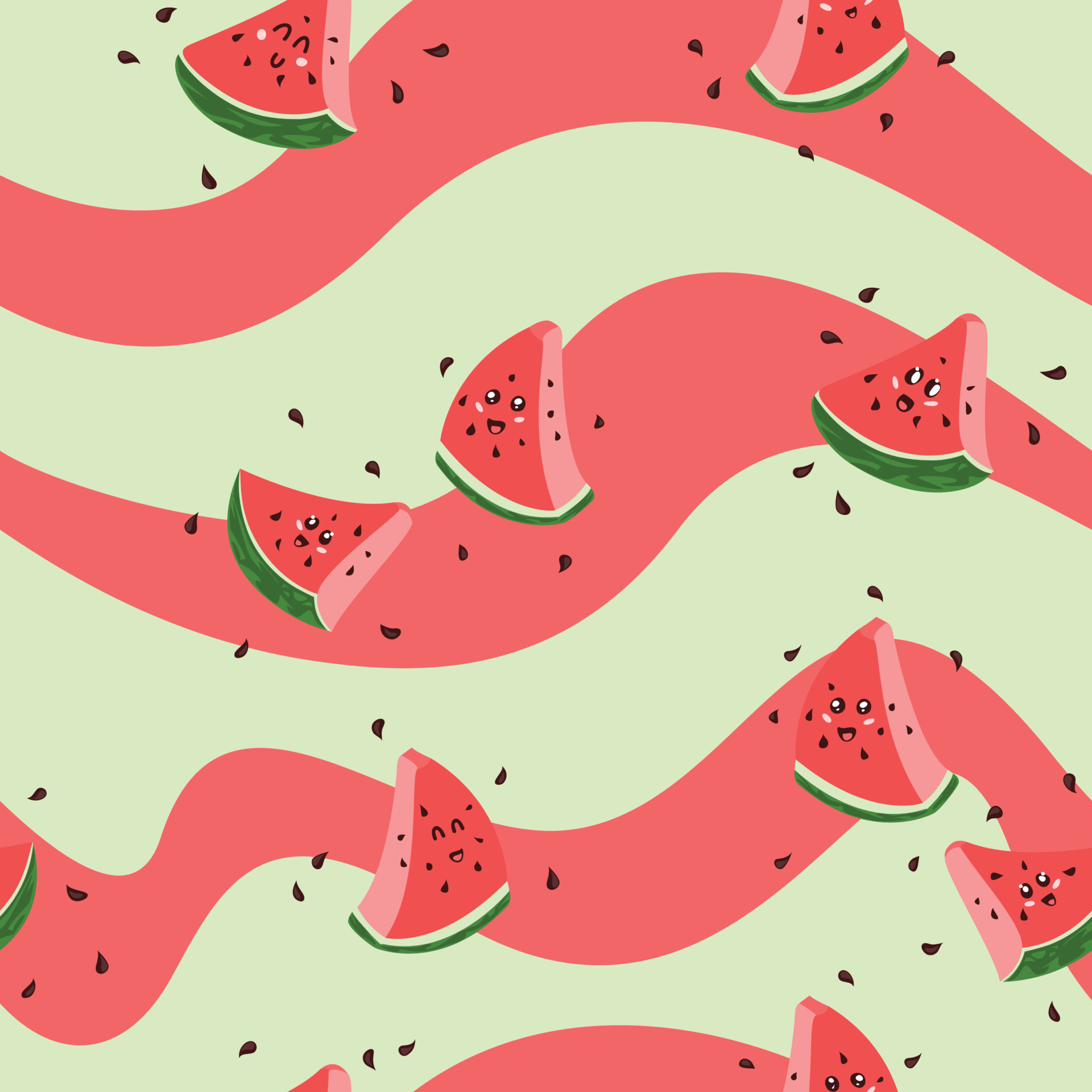 Kawaii Watermelon Wallpaper 4K Kawaii food Adorable 10107