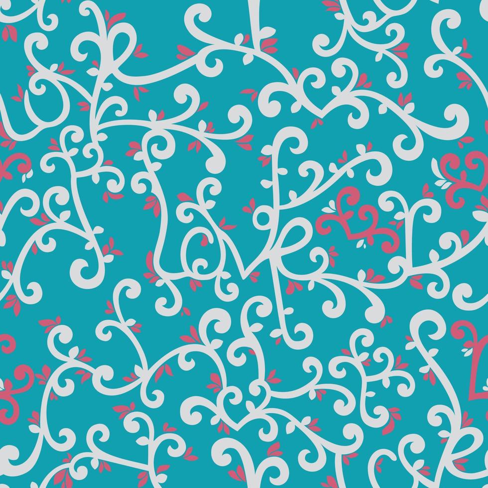 Love retro boho flourish ornate pattern. Seamless pattern. Great for gift wrap, cards, scrap booking, letters, wallpaper, tile, dinnerware, product design projects. Surface pattern design - Vector