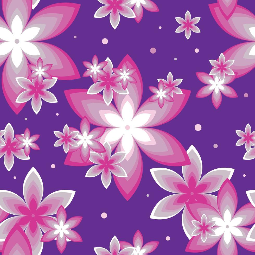 Vibrant pinks Geometric abstract retro flowers. Seamless pattern. Great for Spring or Summer fabric, scrap-booking, gift-wrap, wallpaper, tile, product design projects. Surface pattern design - Vector