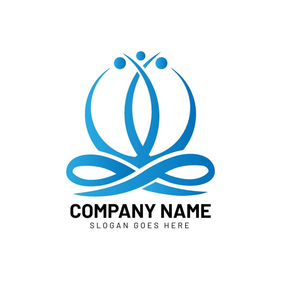 Beauty spa fitness yoga logo design vector