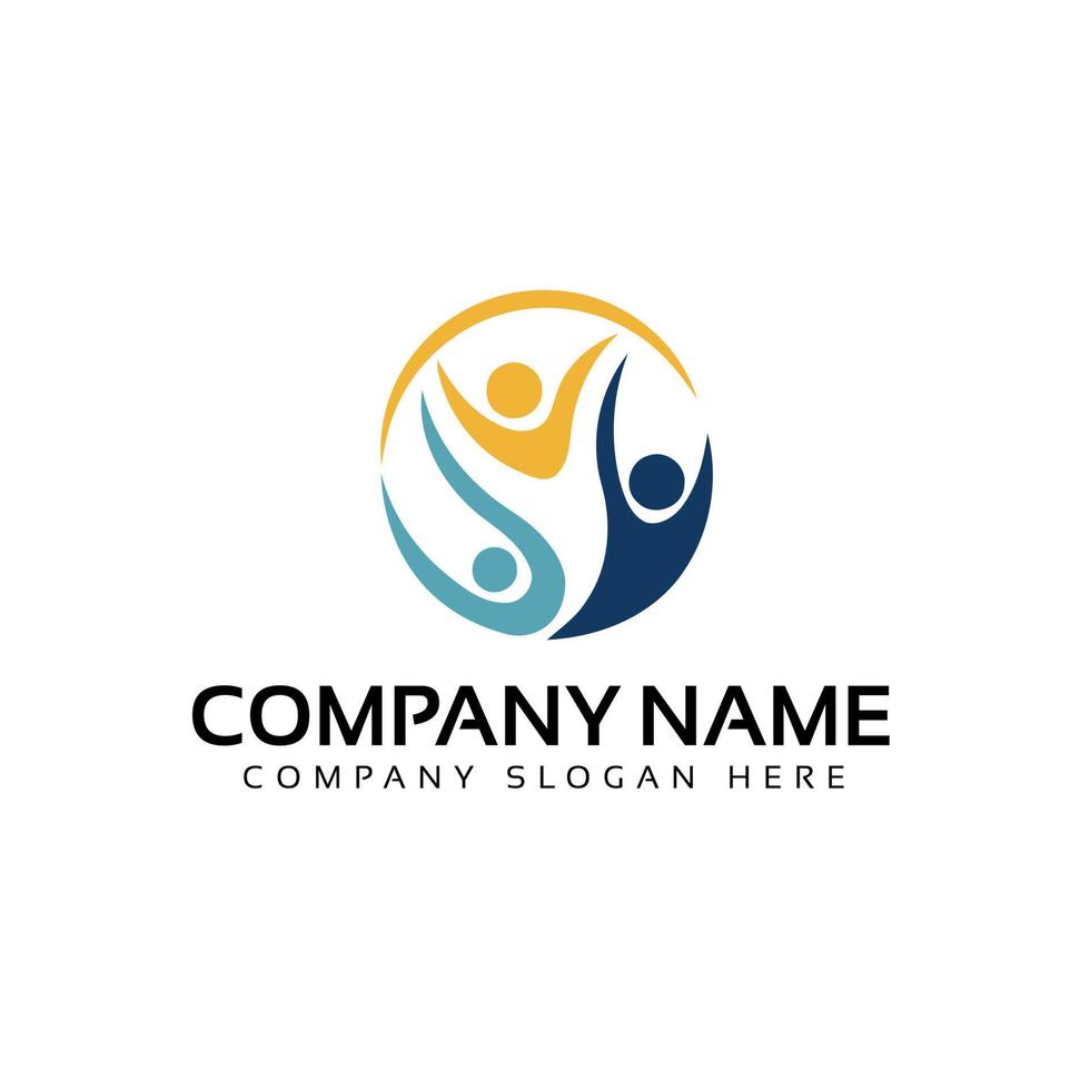 Group work family logo design vector