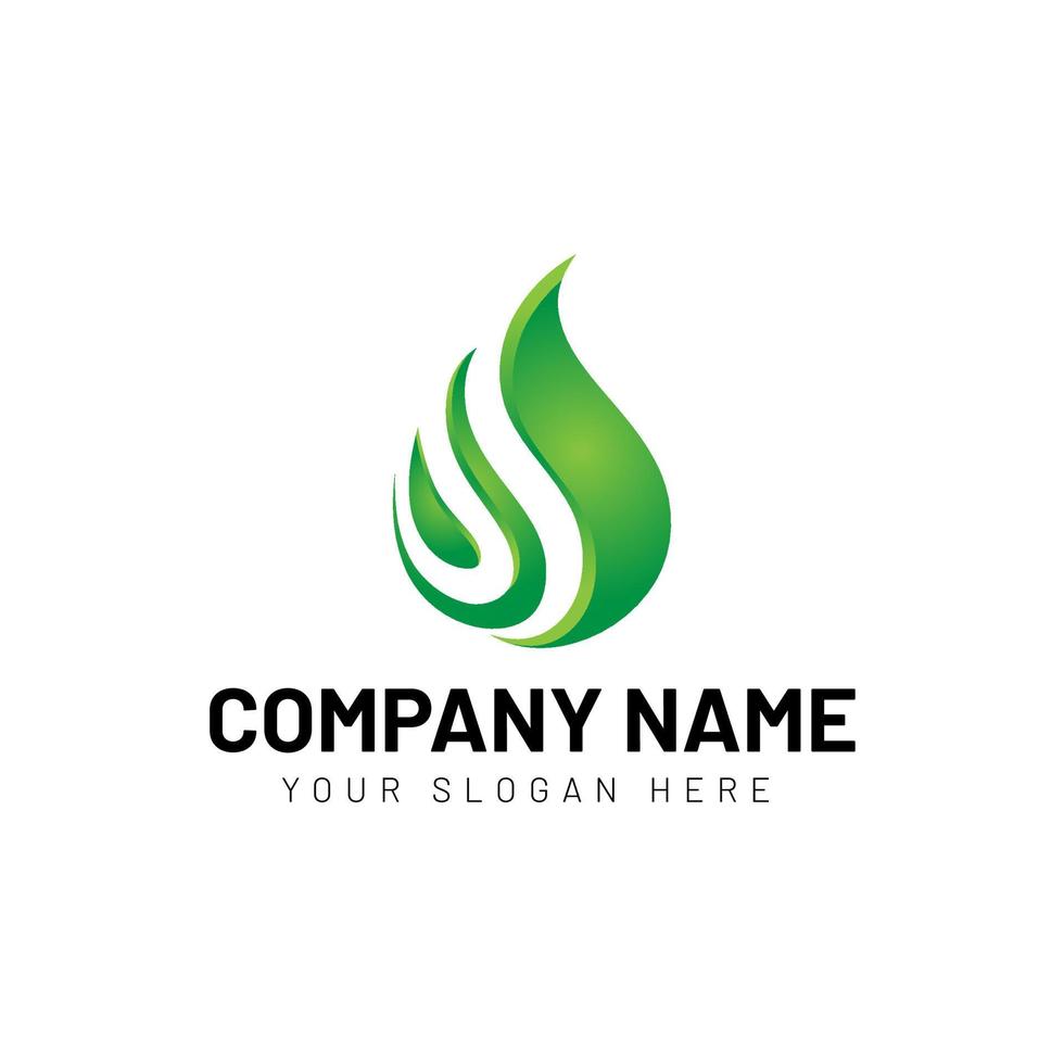Natural eco drop logo design vector