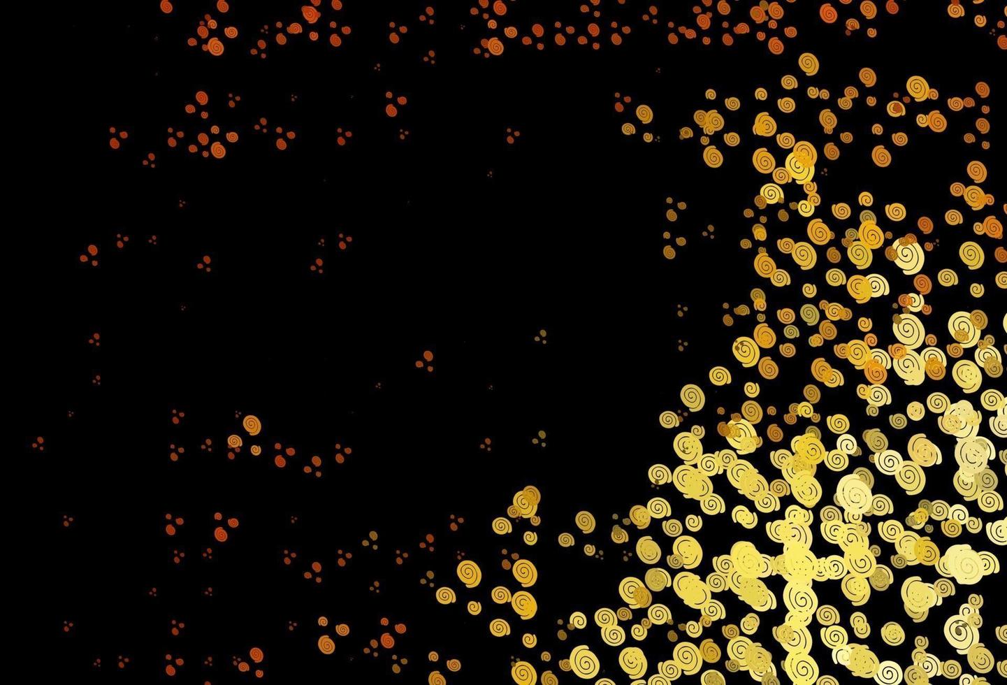 patrón de vector de color amarillo oscuro, naranja con círculos curvos.