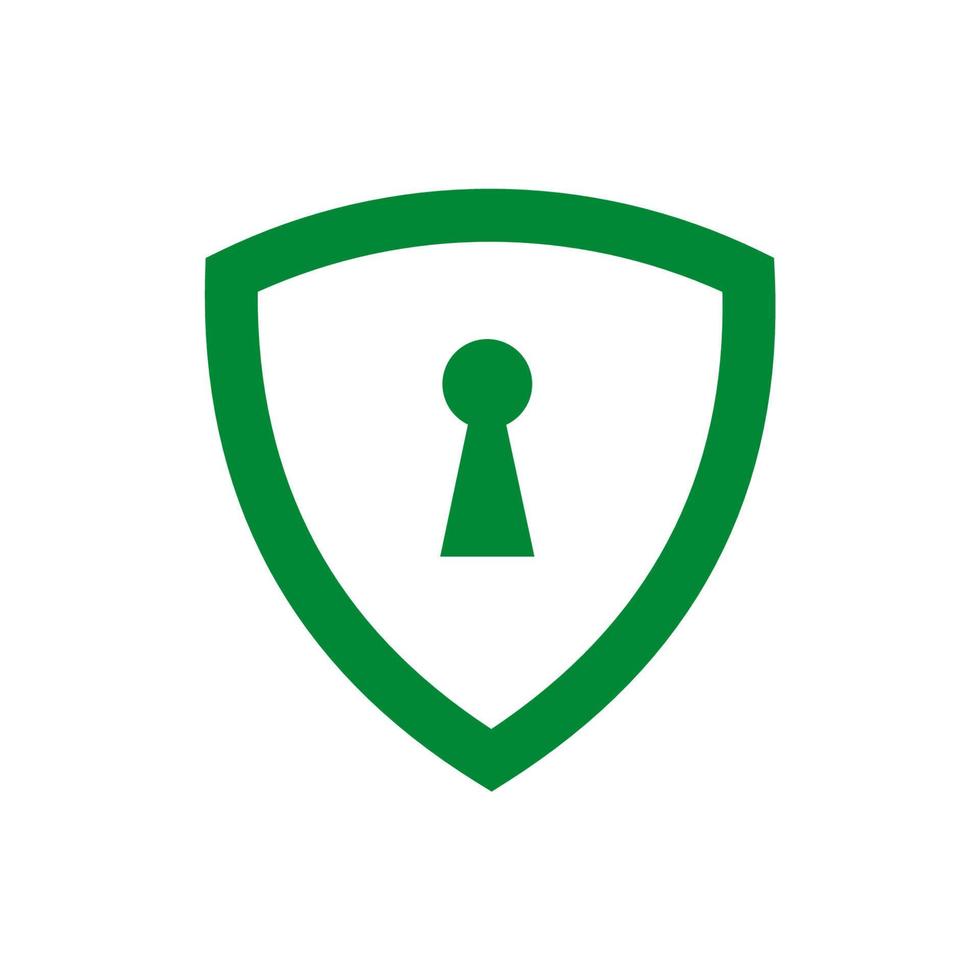 Vector shield protection icon set black on white