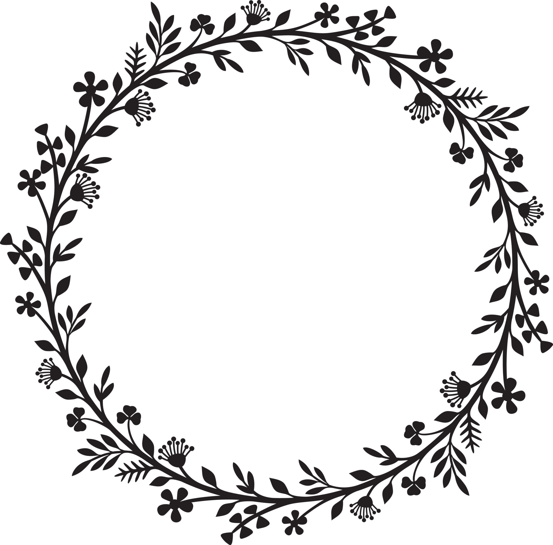 Floral wreath - flower circle. Vector illustration 6398715 Vector Art ...