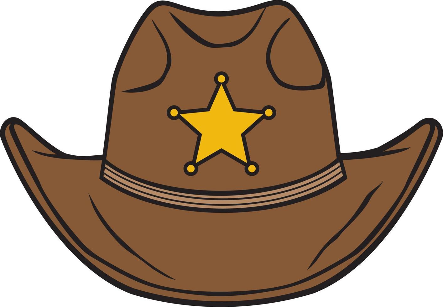 Old Western Sheriff Hat Vector Illustration