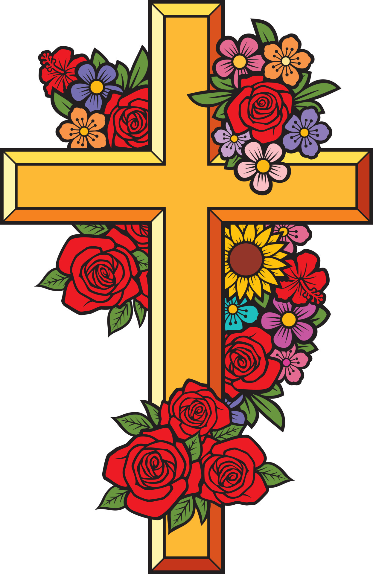 Flower Cross Color Vector Illustration 6398720 Vector Art at Vecteezy