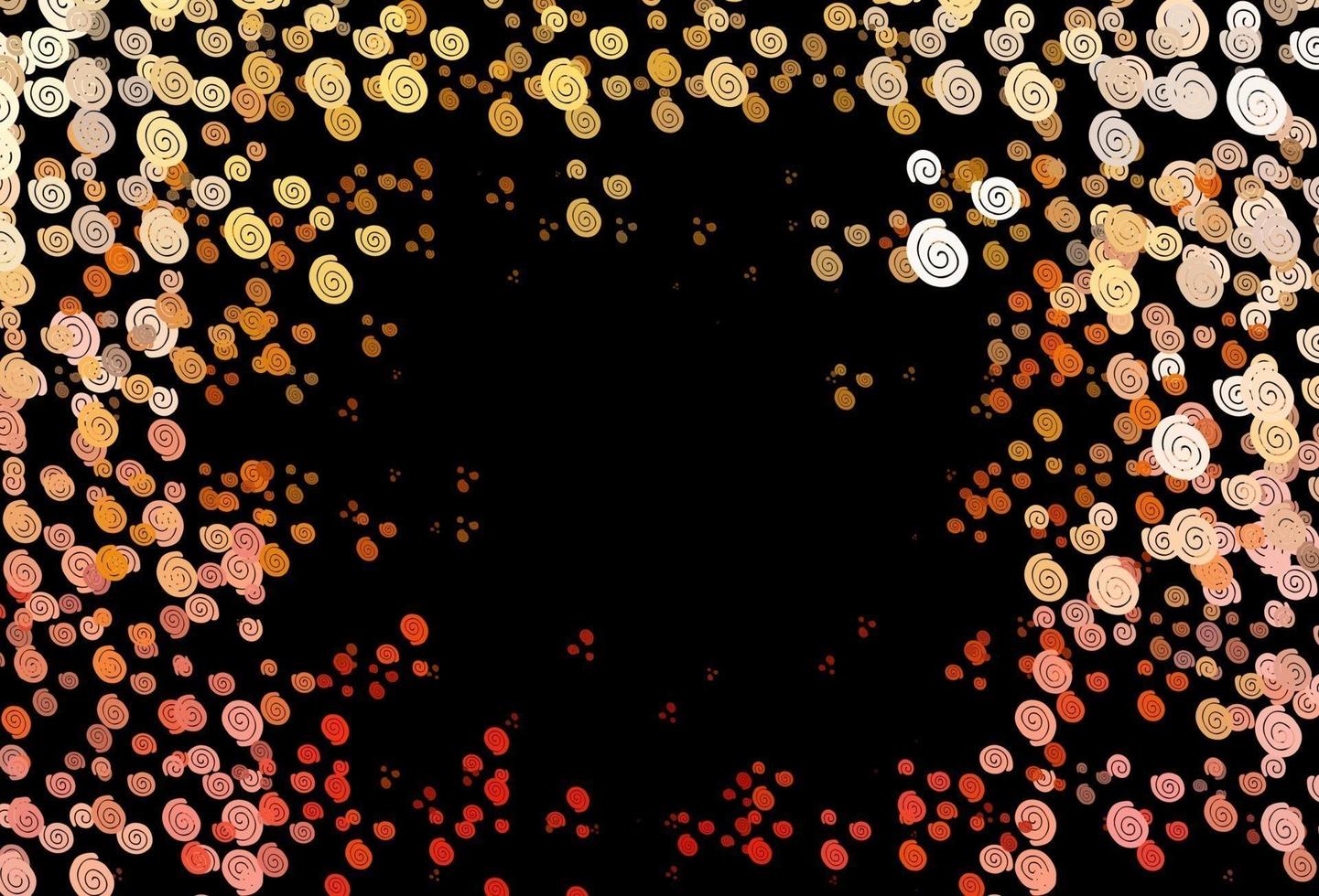 Dark Yellow, Orange vector pattern with lines, ovals.