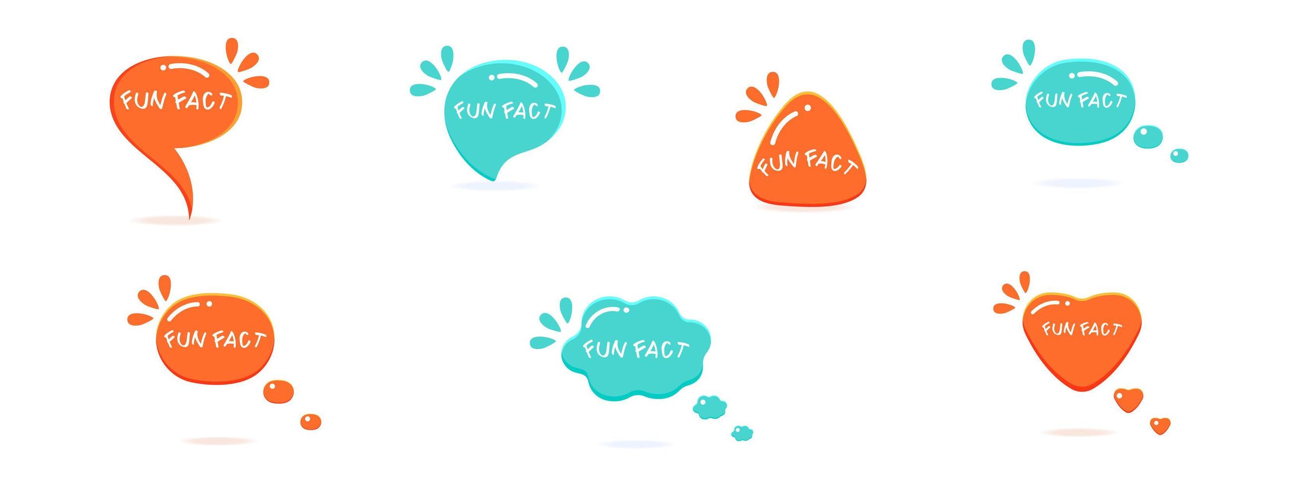Funny fact in the form of a bubble of various shapes in cartoon style. vector