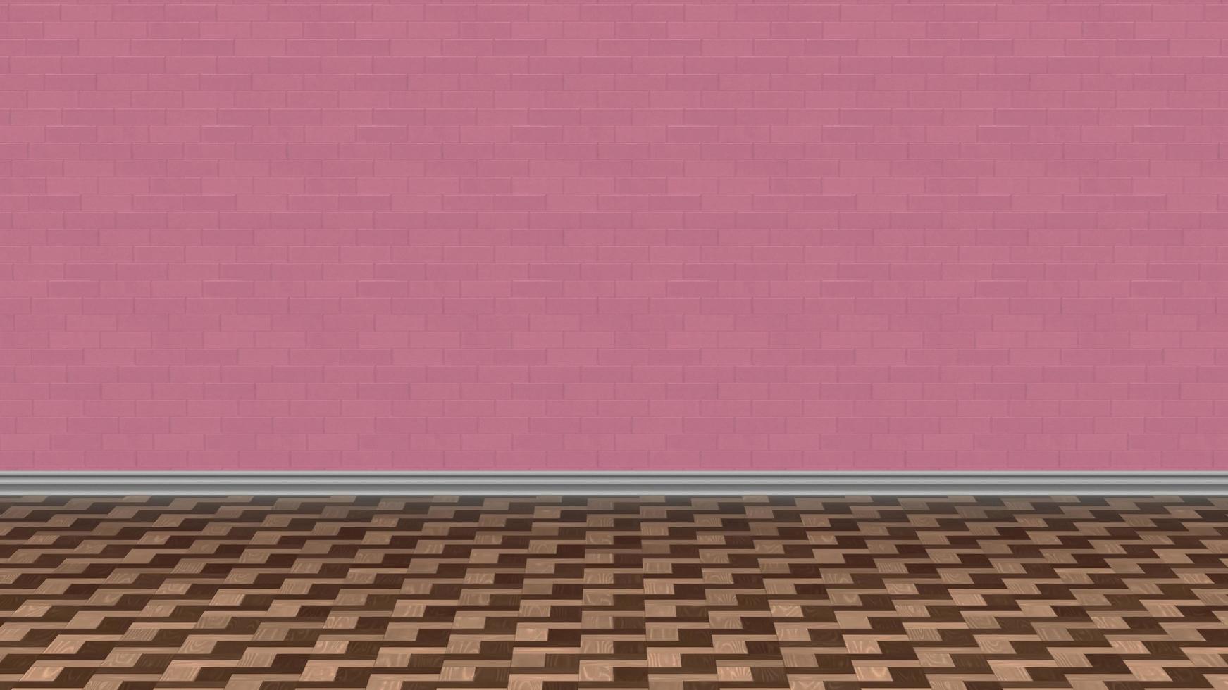 wood and brick girl background illustration 3d rendering photo