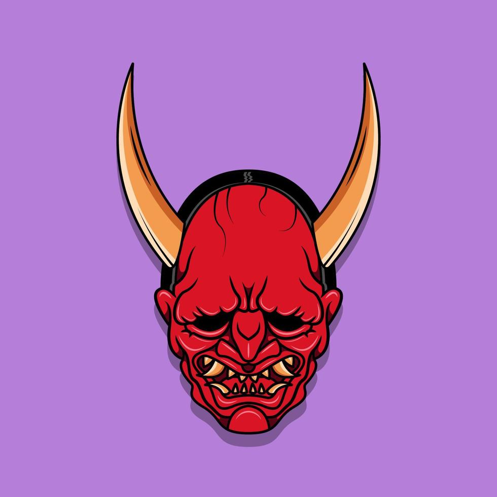 Oni japanese devil mask, Vector illustration eps.10