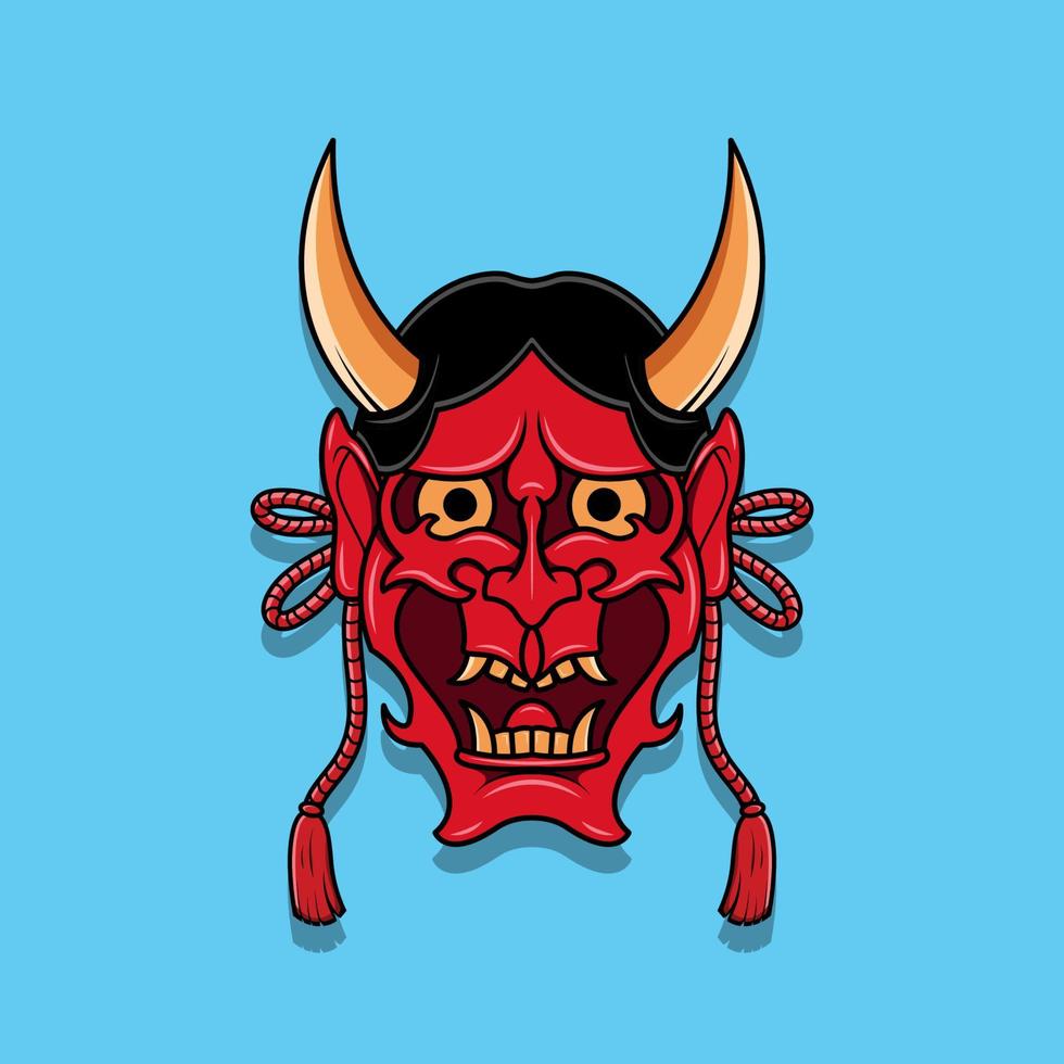 máscara de diablo japonés oni, ilustración vectorial eps.10 vector