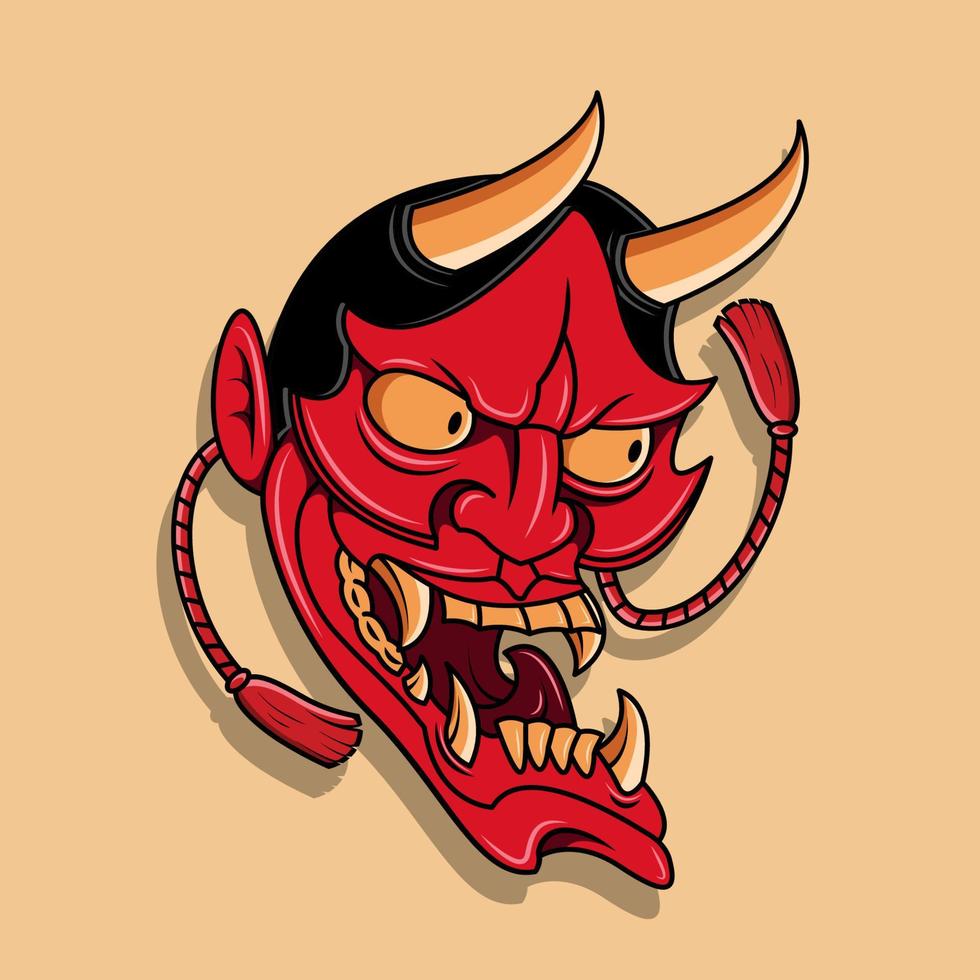 Oni japanese devil mask, Vector illustration eps.10