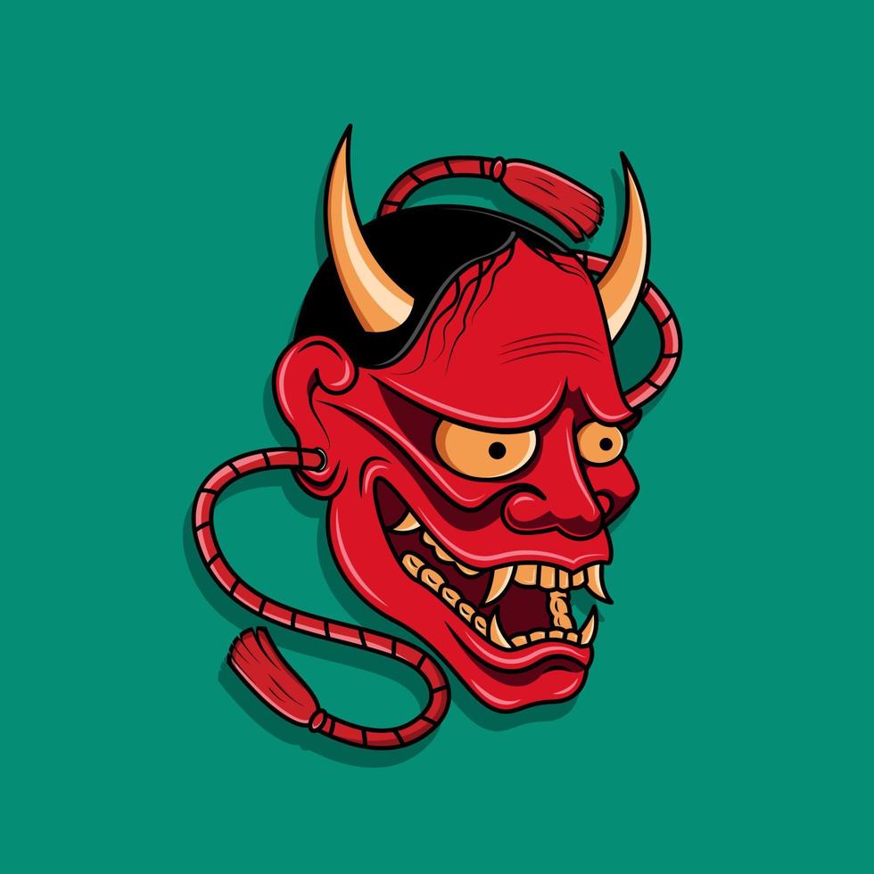 Oni japanese devil mask, Vector illustration eps.10