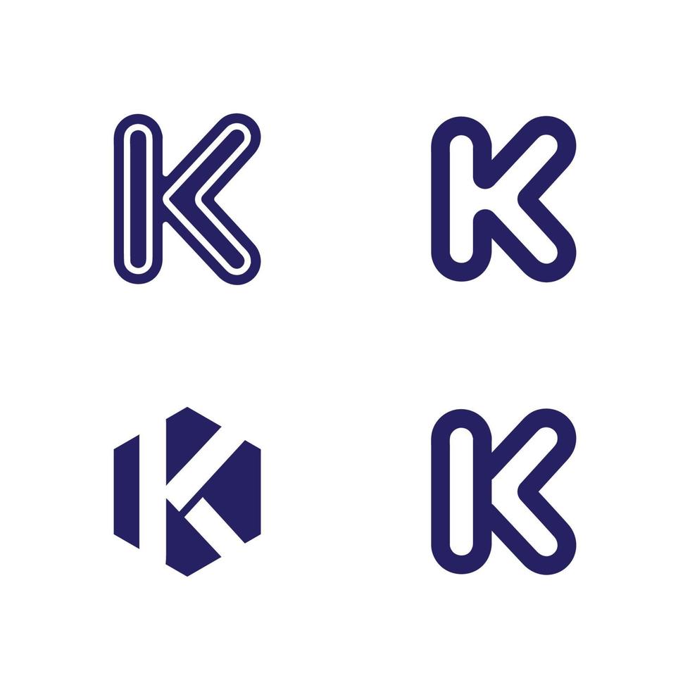 K logo and letter set icon design K letter font Concept Business logo vector and design initial company