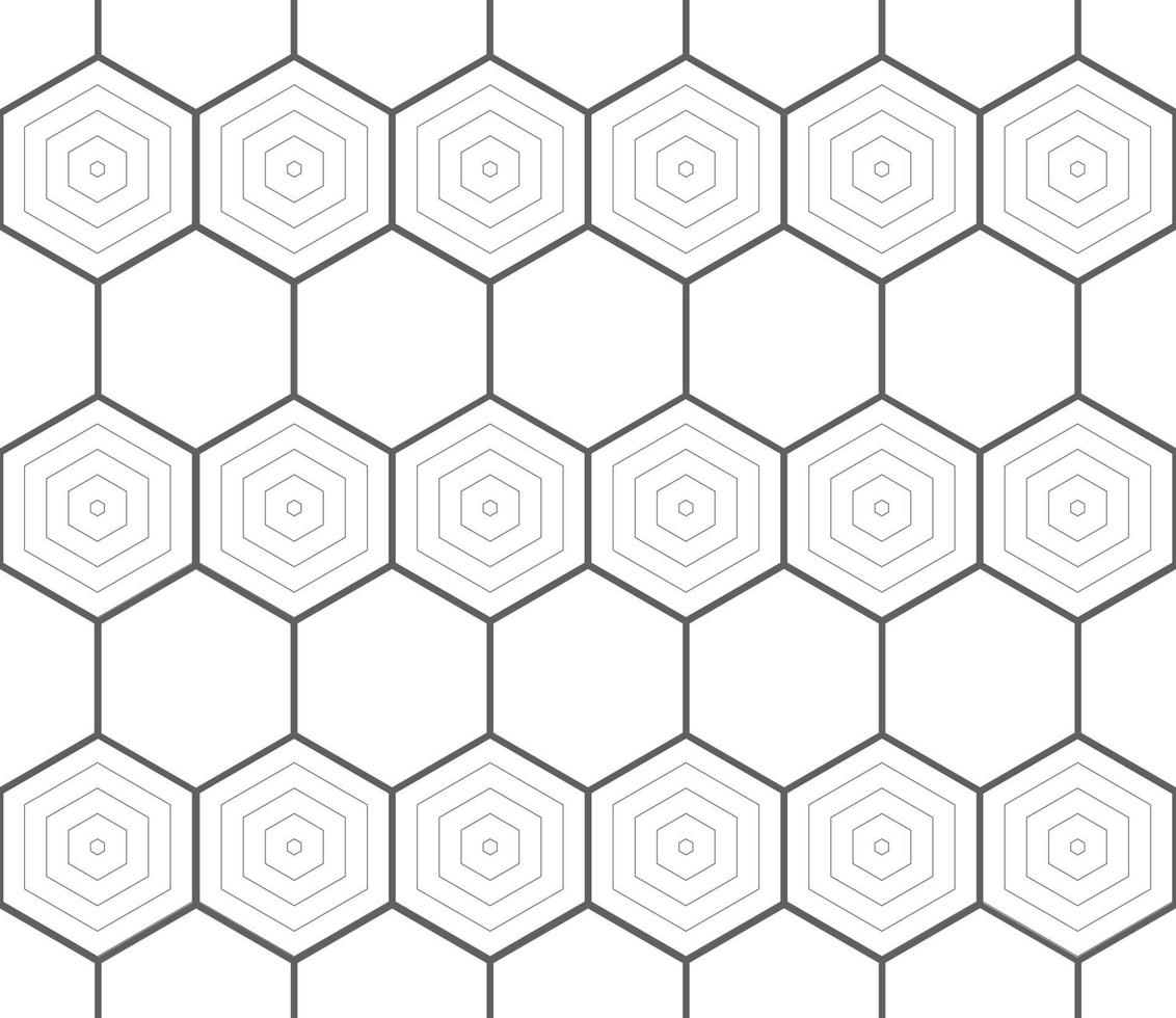 Detailed modern bee honeycomb seamless pattern, art honey texture. Black and white honeycomb hexagon pattern. vector