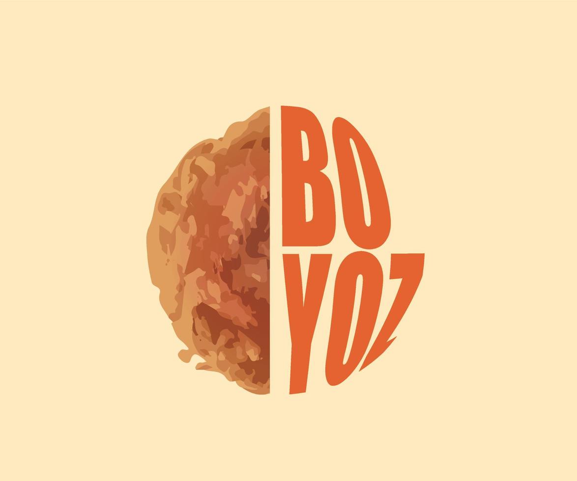 boyoz tradicional turco. ilustración vectorial de dibujos animados de estilo plano. boyoz. sabores tradicionales de izmir. boyoz es a la vez un desayuno delicioso y bueno por la noche después de beber. diseño vectorial moderno. vector