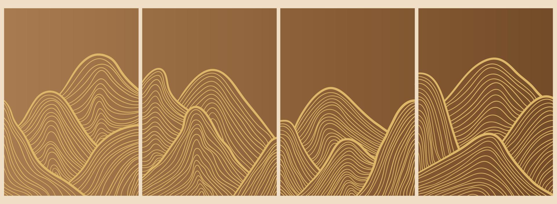 Japanese background with line wave pattern vector. Abstract template with geometric pattern. Mountain layout design in oriental style. vector