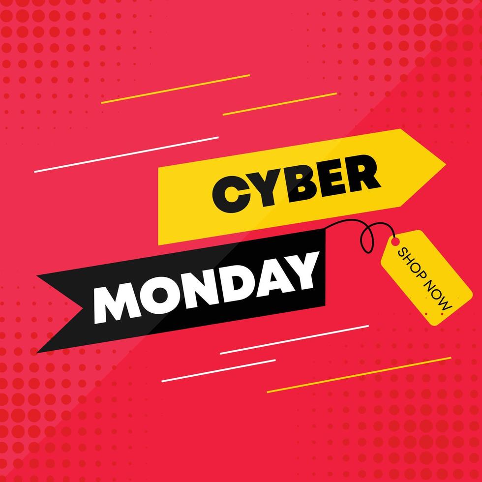 Cyber Monday sale creative design social media post vector
