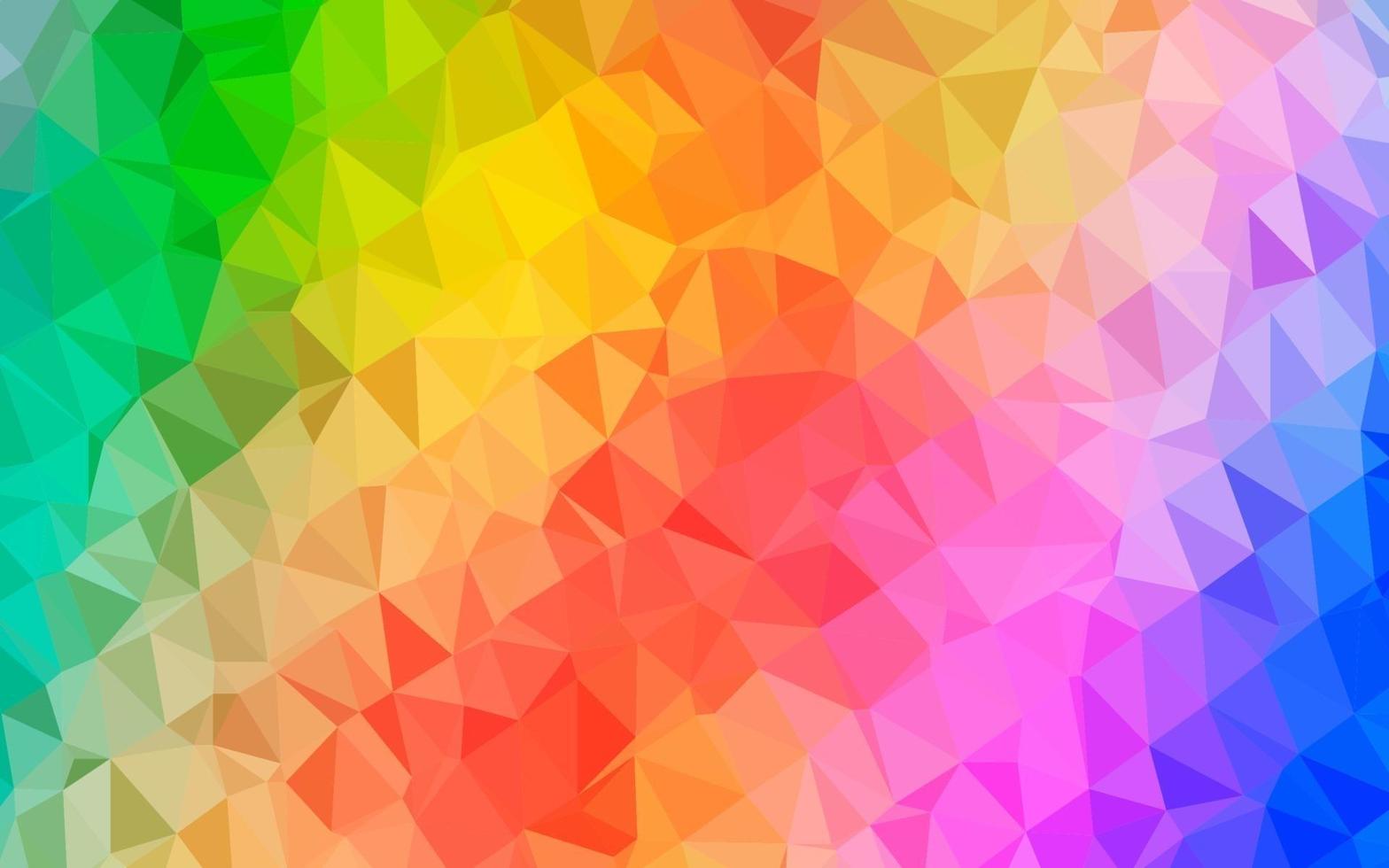 luz multicolor, vector de arco iris brillante plantilla triangular.