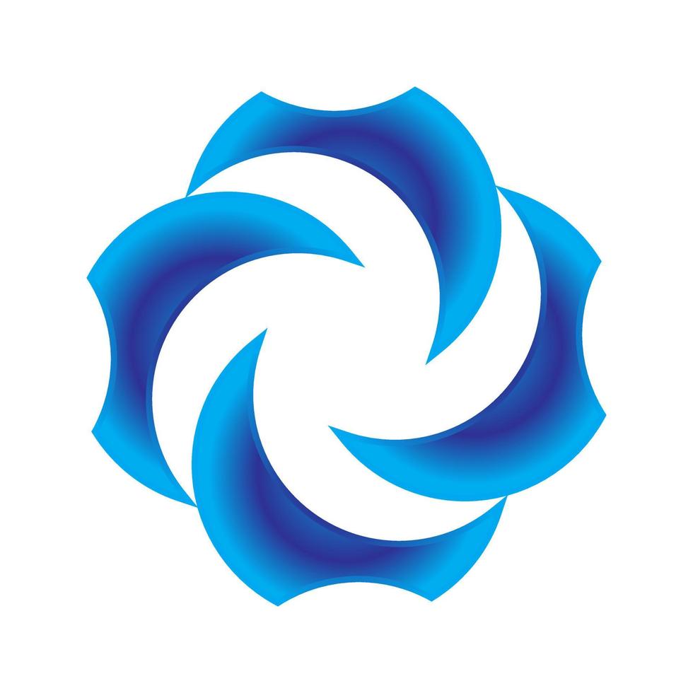 Elegant abstract symbol design in gradient blue color vector