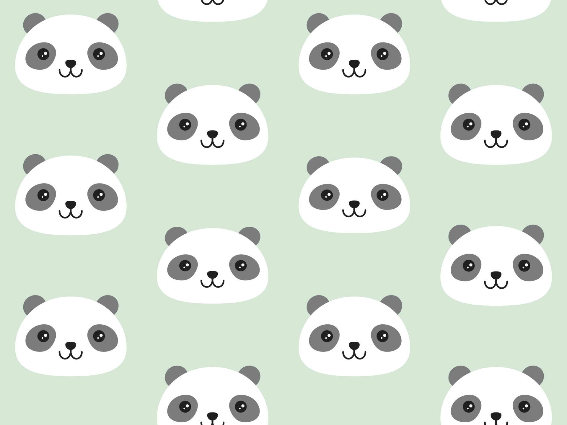 lindo patrón de panda en un lindo estilo kawaii. fondo transparente de