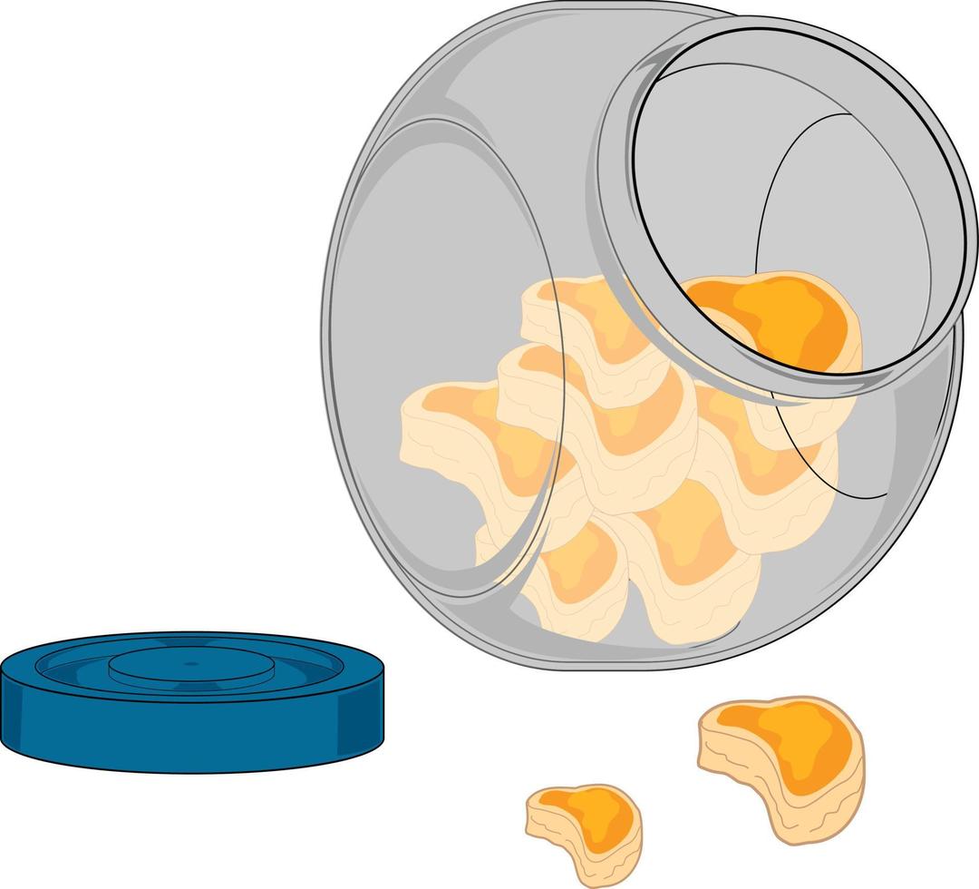 hand drawn jar and cookies vector illustration