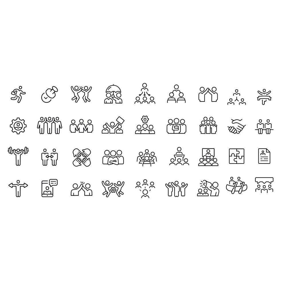 Business Teams Line Icons vector design