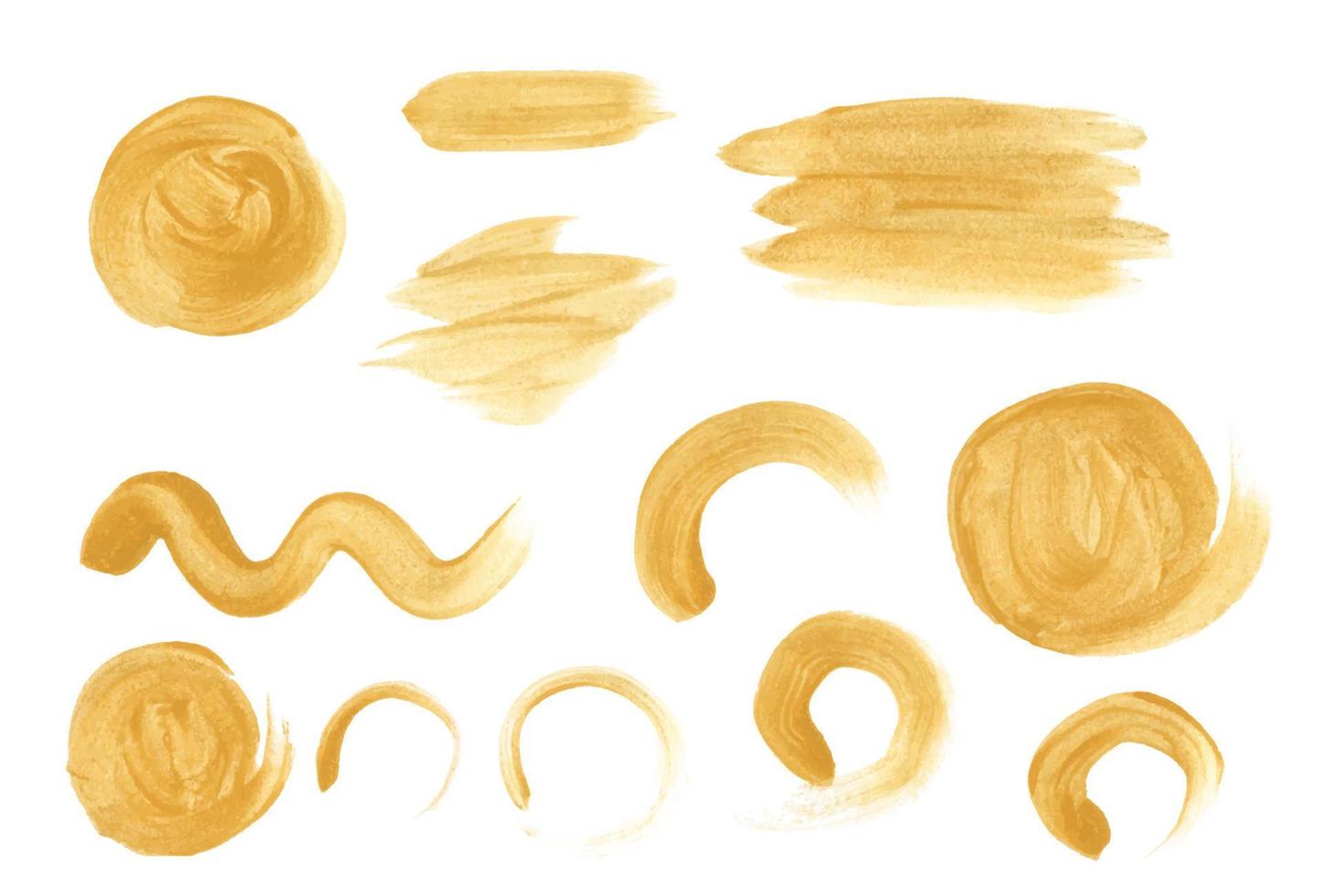 Brush Stroke Gold. Watercolor texture paint stain. Abstract illustration. vector