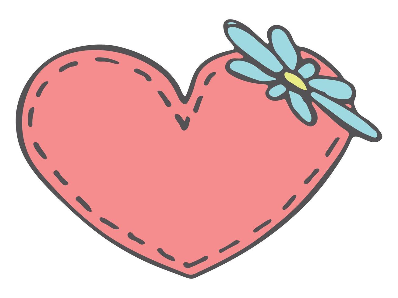 Simple hand drawn heart illustration isolated on a white background. Cute valentine's day heart doodle. vector