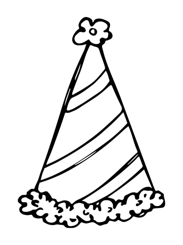 Hand drawn party hat illustration isolated on a white background. Birthday  cap doodle. Holiday clip art. 6400640 Vector Art at Vecteezy