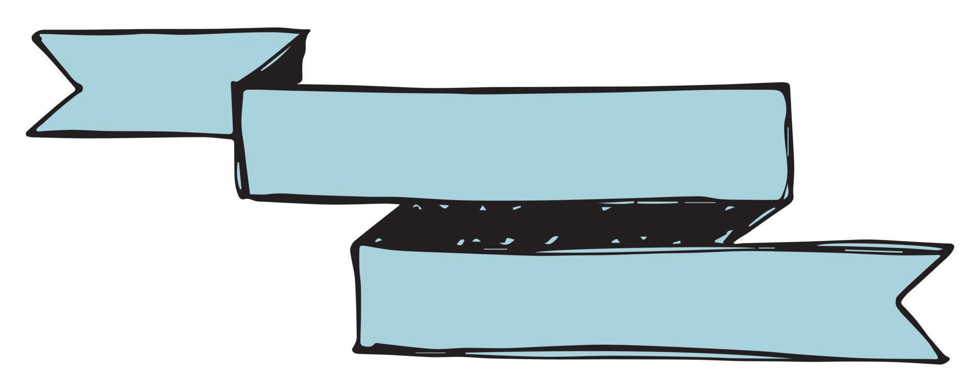 Hand drawn vector ribbon. Doodle banner illustration isolated on white background. For banner, tag, header or label.