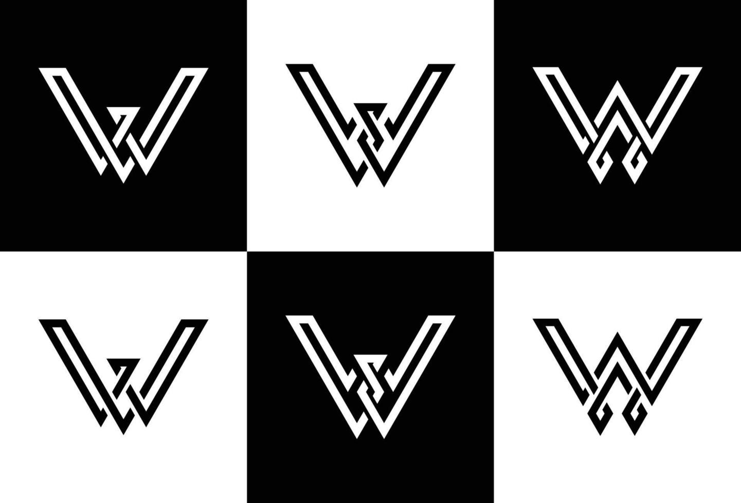 conjunto de diseño de logotipo de monograma creativo vector