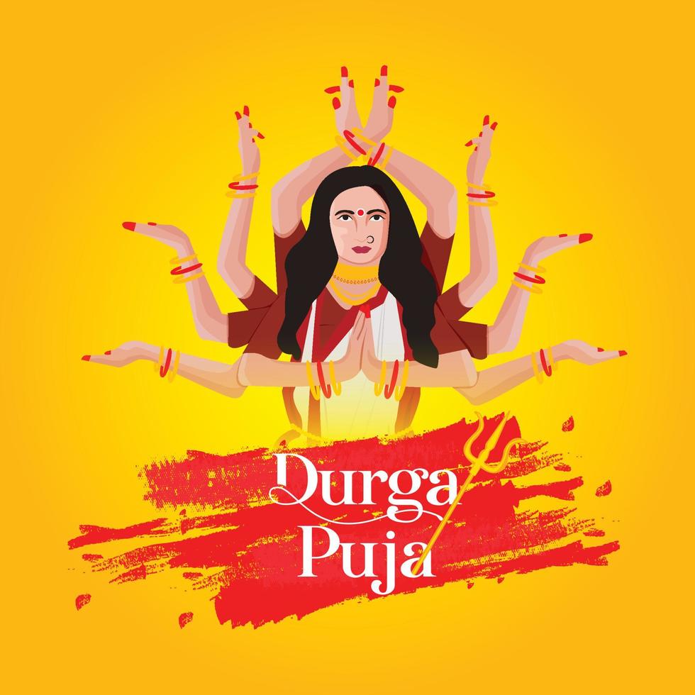 illustration of Goddess Durga Face For Happy Navratri, Couple Playing Garba and Dandiya in Navratri Celebration and Disco Night vector