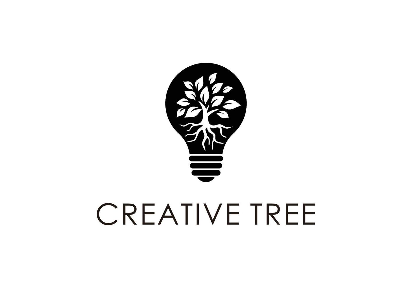Smart tree Logo, tree Idea logo. Bulb tree Creative logo. Unique and
