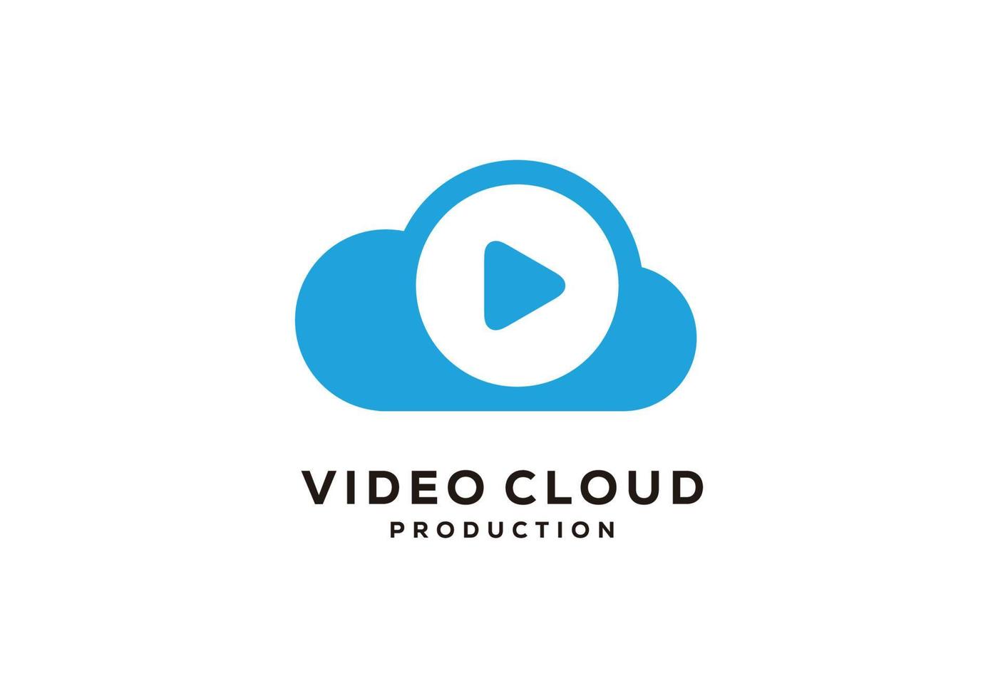 plantilla de diseño de logotipo de nube de video vector