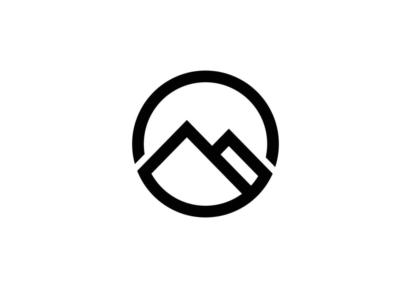 symbol icon mountain or initial M. Logo Template Design inspiration vector