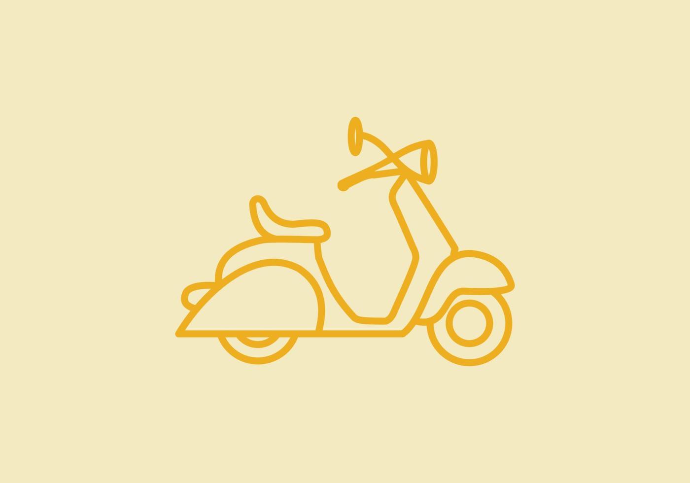 scooter. transporte retro. símbolo monoline negro vector
