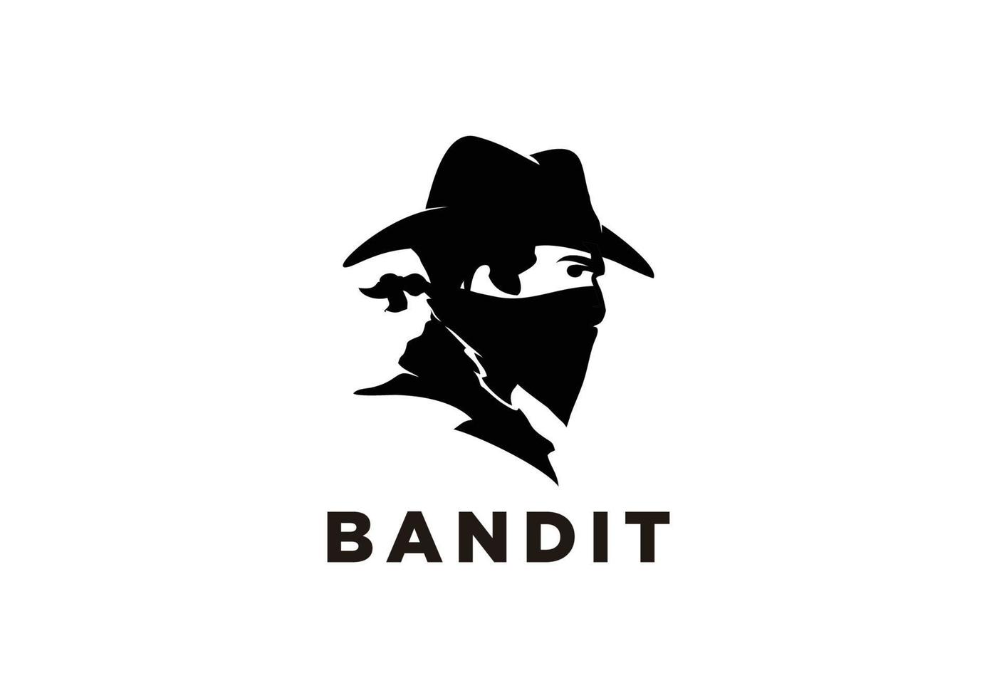 bandido de vaquero con ilustración de máscara de bufanda de bandana vector