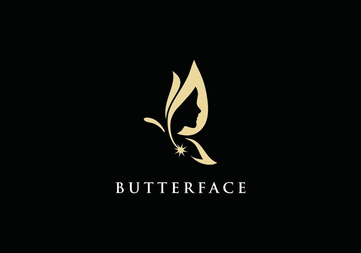 butterfly face natural logo design vector