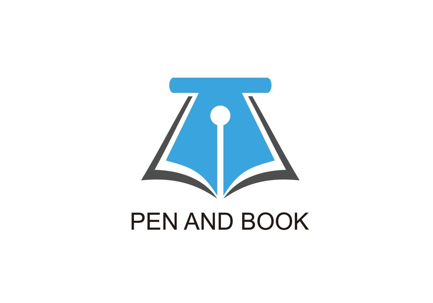 símbolo, icono, ilustración, de, libro, y, pluma, inspiración vector