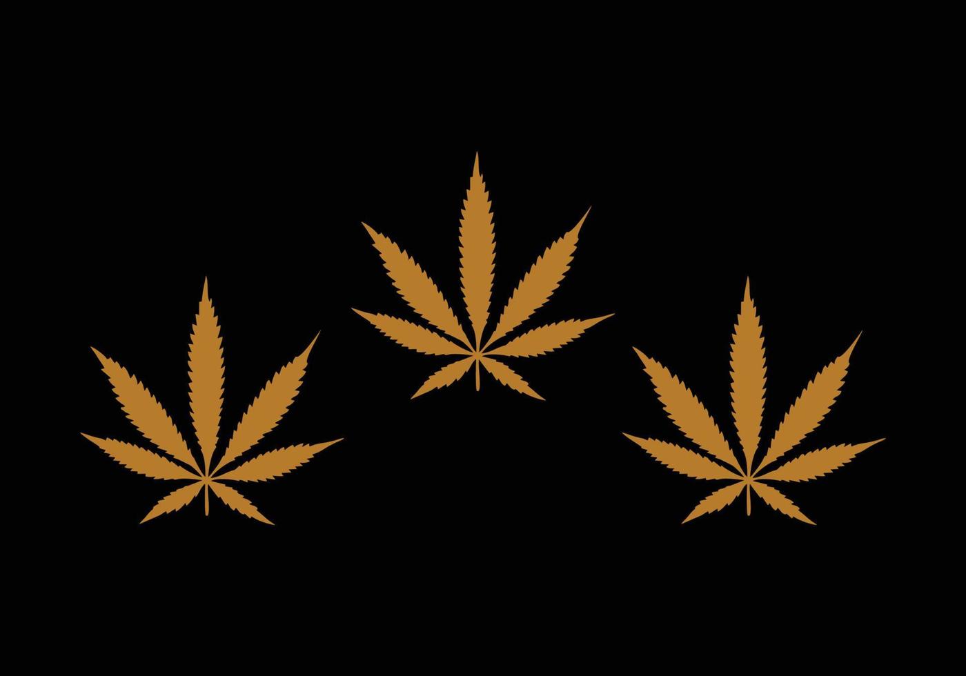 hojas doradas canabis marihuana icono símbolo logo vector