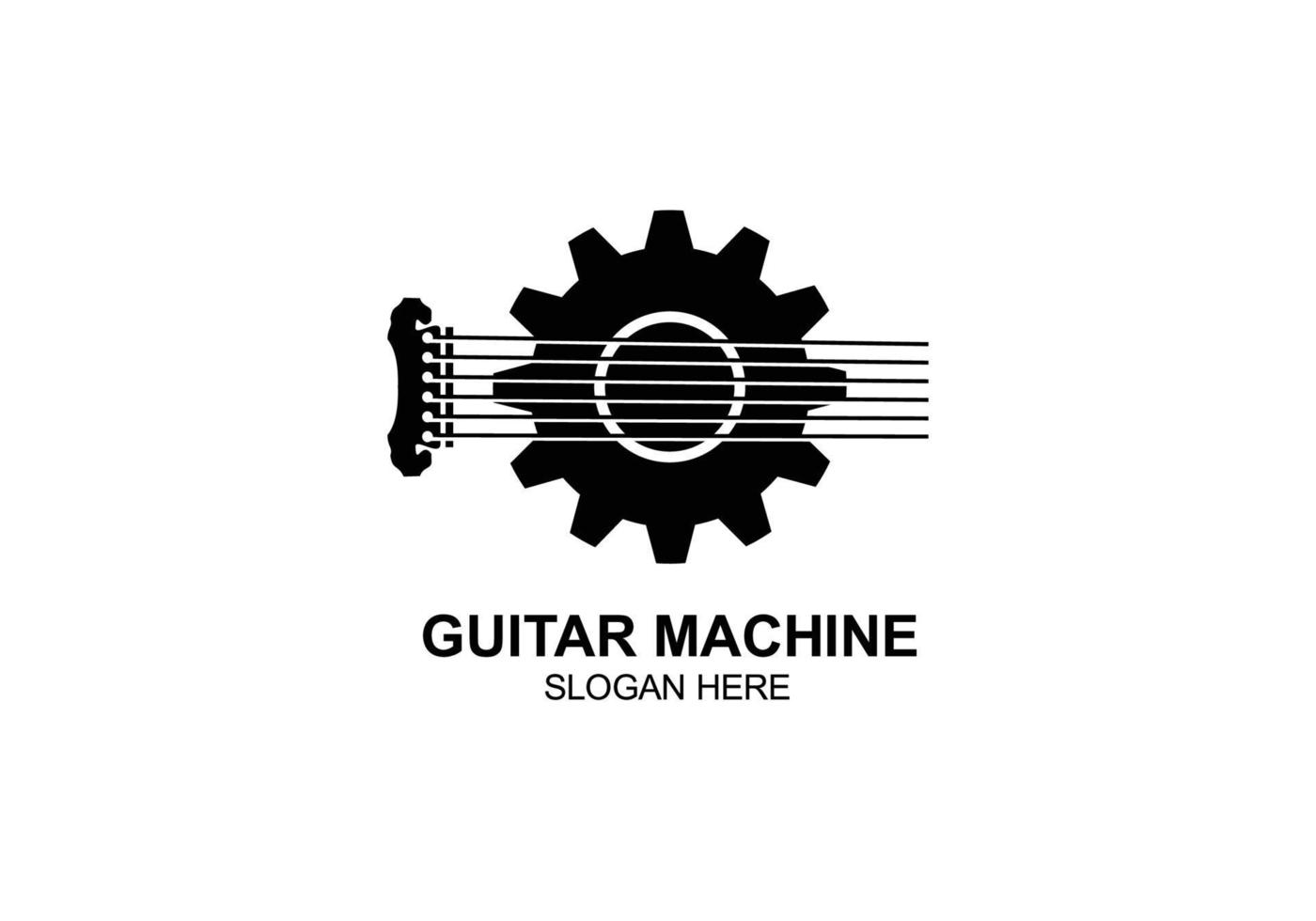 guitarra máquina música producción logo diseño símbolo inspiración vector