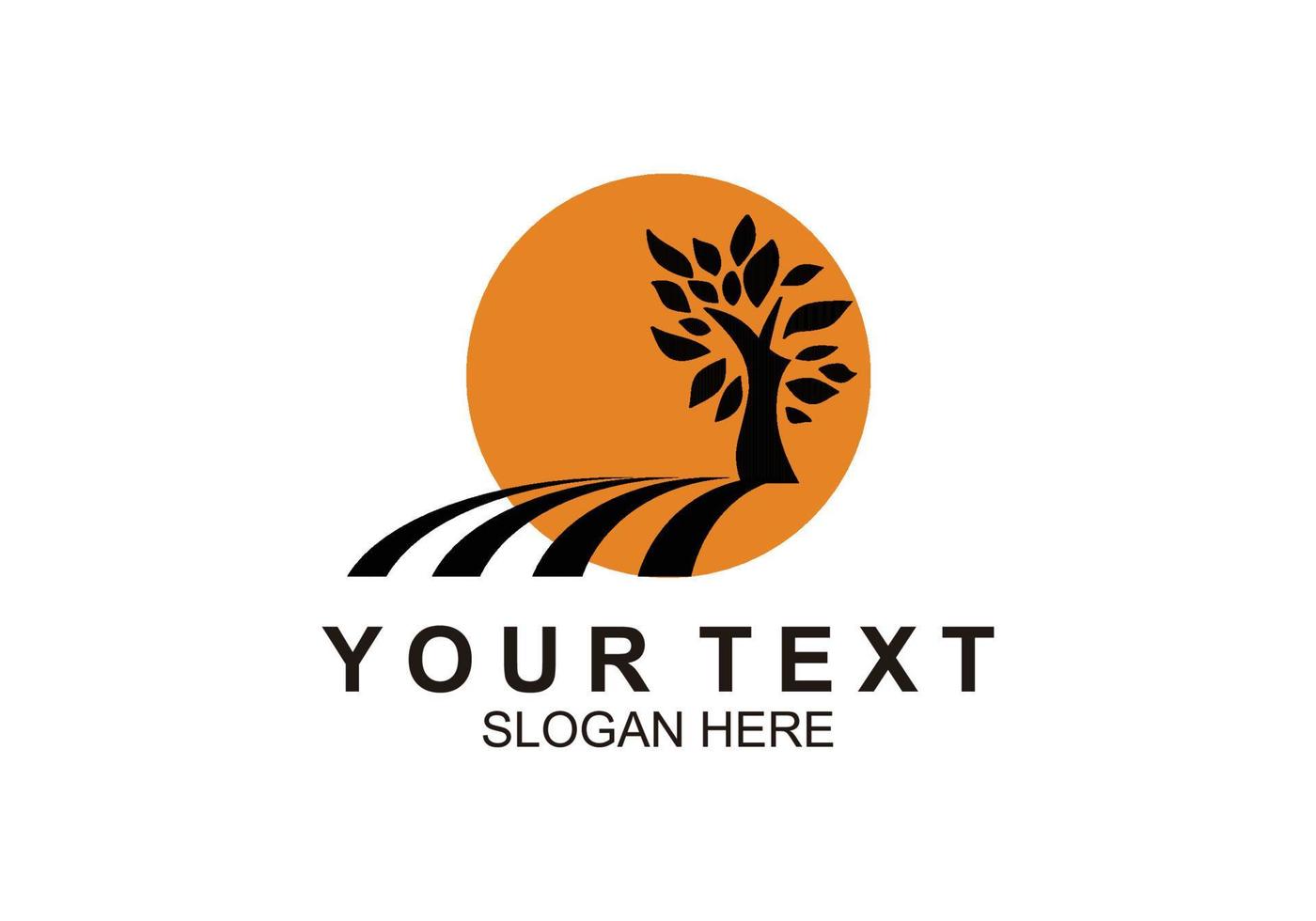 symbol icon Illustration Of sun and silhouette tree inspiration vector