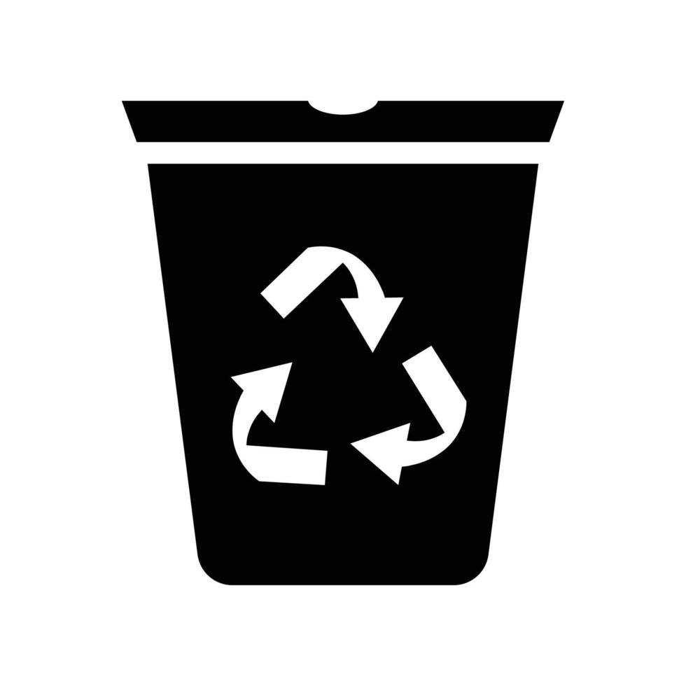 Rubbish bin icon. glyph style. silhouette. suitable for cleanliness icon. simple design editable. Design template vector