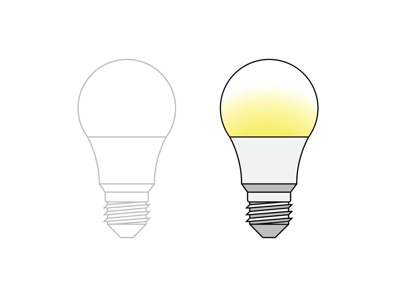 Light led bulb line icon with editable strokes. Concept of idea, solution. Vector outline icon with editable stroke. LED light bulb on white background.