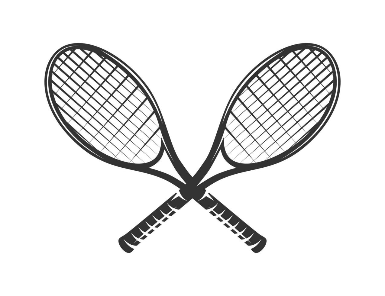 Raquetas de tenis sobre césped aislado sobre fondo blanco. vector