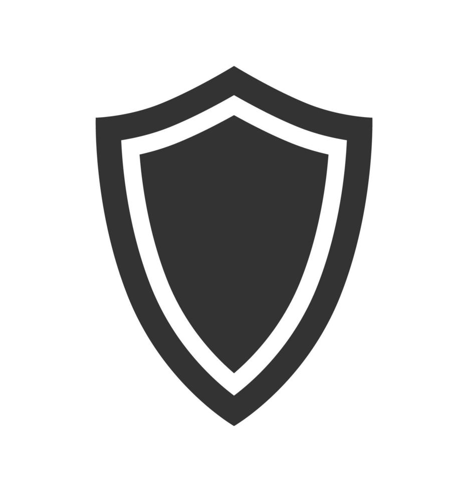 Silhouette of a protective shield in a simple style vector